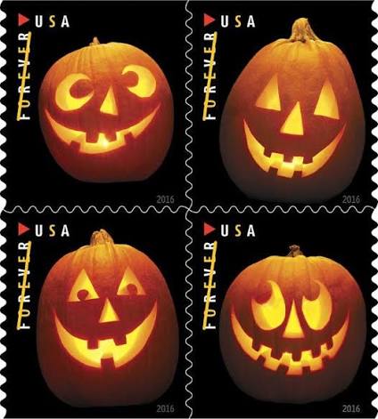 Jack O' Lantern Forever Stamps (1 Sheet) 20 Stamps