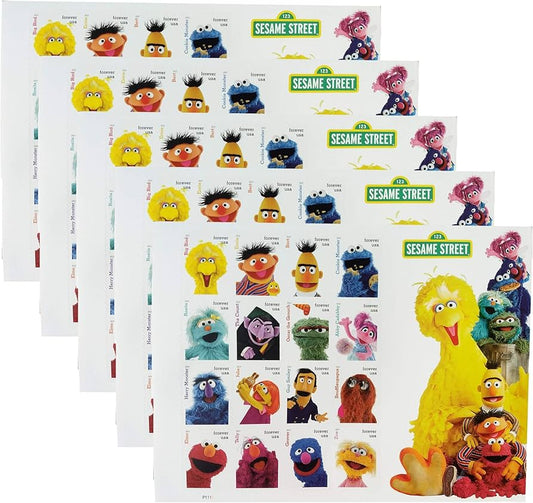 Sesame Street Forever Stamps (6 Sheets) 100 stamps