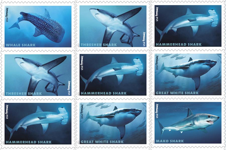 Sharks Forever Stamps (1 Sheet) 20 Stamps
